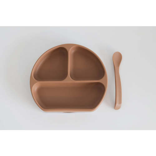 Silicone Suction Plate With Lid and Spoon