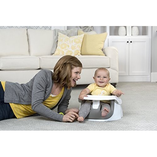 Regalo Grow with Me Floor Seat and Activity Chair with Removable Feeding Tray, Cool Grey