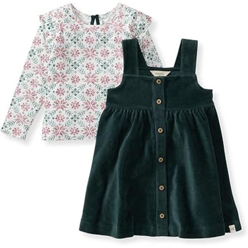 Burt's Bees Baby Girls Dress Set, Infant & Toddler, Short & Long-Sleeve, 100% Organic Cotton