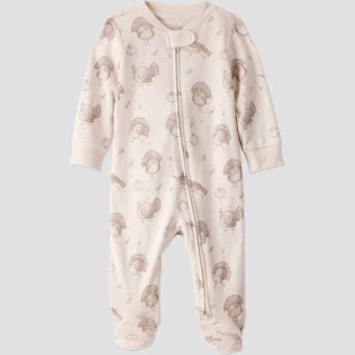 Little Planet By Carter's Organic Baby Thanksgiving Turkey Sleep N' Play - White Newborn