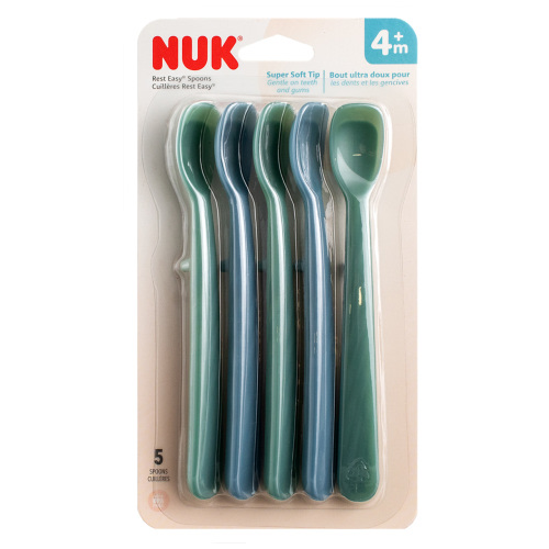 NUK Infant Rest Easy Soft Tip Baby Feeding Spoons, 5 Pack