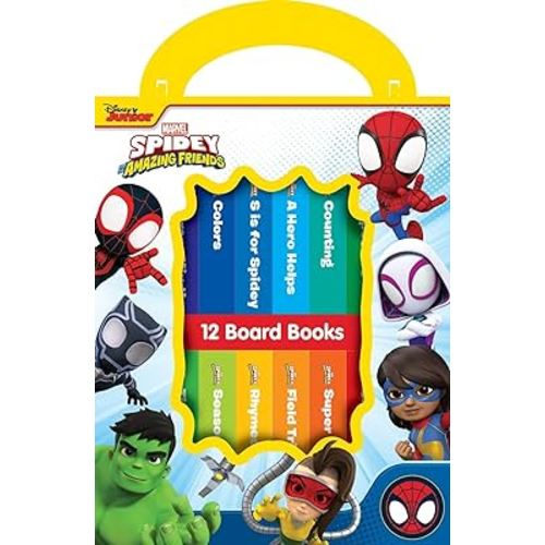 Marvel Spidey and his Amazing Friends - My First Library 12 Board Book Set - First Words, Alphabet, Numbers, and More Baby Books - PI Kids