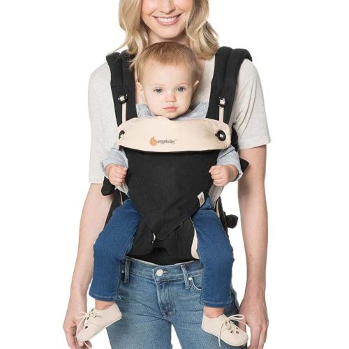 Ergobaby 360 All-Position Baby Carrier with Lumbar Support (12-45 Pounds), Black, Premium Cotton