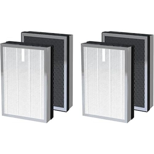 4 Pack 25 Replacement Filters Compatible with MA Series 25 B1/S1/W1 Air Purifier, 3-in-1 True Hepa and Activated Carbon Filter