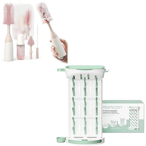 Momcozy DIY Larger Bottle Drying Rack for 18 Bottles Bottle Brush Kit
