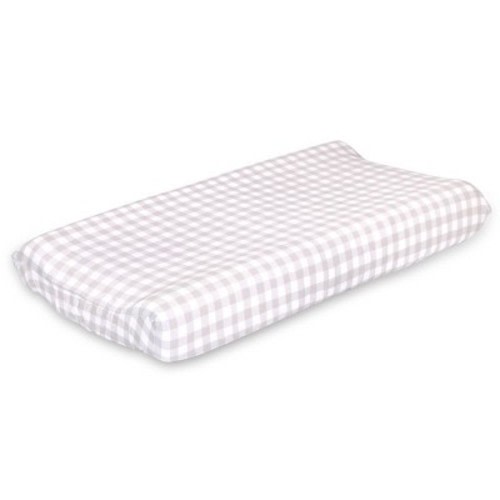 The Peanutshell Farmhouse Check Changing Pad Cover - Gray