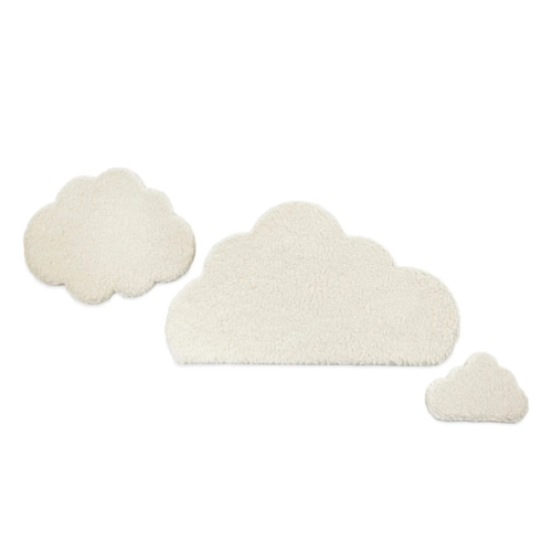 Set of Cloud Walll Plaques with Fabric