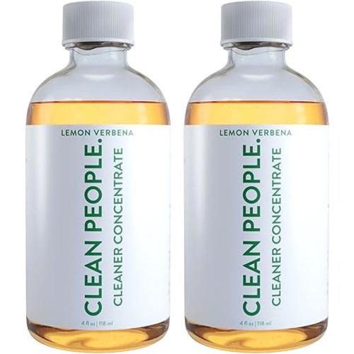 Clean People Cleaner Concentrate - All-Purpose Cleaner for Multi-Purpose Cleaning, Bathrooms, Floors, Concentrated, Recyclable Packaging (Lemon Verbena Scent) 4oz (2 Pack)