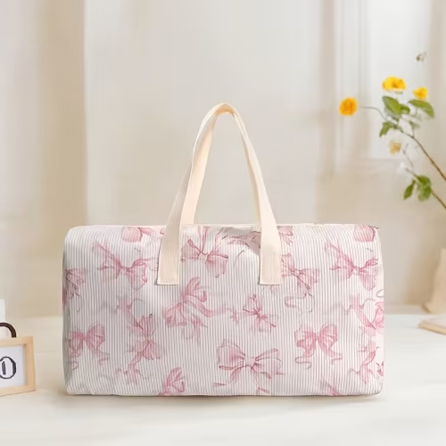 large capacity corduroy travel bag suitable sweet handbag - Temu