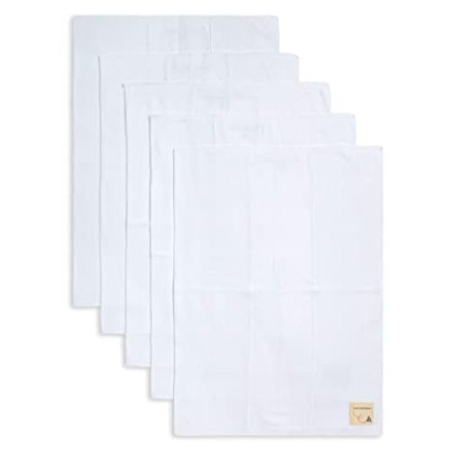 Burts Bees Baby Infant Burp Cloths, 100% Organic Cotton Extra Absorbent Soft Fabric Drool Cloths, 5-Pack Newborn Must-Have Essential Large Burping Cloths, One Size 17 x 11.75 Inches