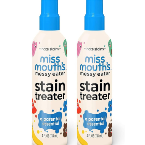 Miss Mouth's Messy Eater Stain Treater Spray - 4oz 2 Pack Stain Remover - Newborn & Baby Essentials - No Dry Cleaning Food, Grease, Coffee Off Laundry, Underwear, Fabric