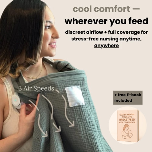 cooling breastfeeding cover with built-In fan