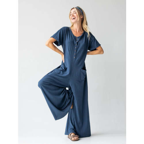 Jenna Jumpsuit - Washed Navy – Natural Life
