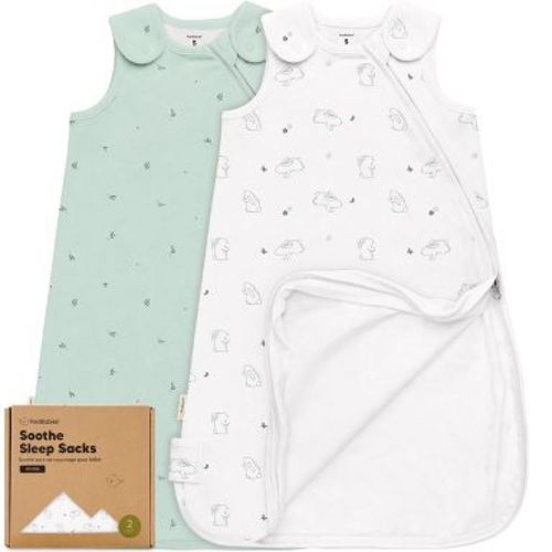 KeaBabies 2-Pack Sleep Sacks for Babies, Soothe Sleeping Sack Wearable Blanket, Infant, Toddler, Newborn Swaddle Sack (Bunnies, Small)