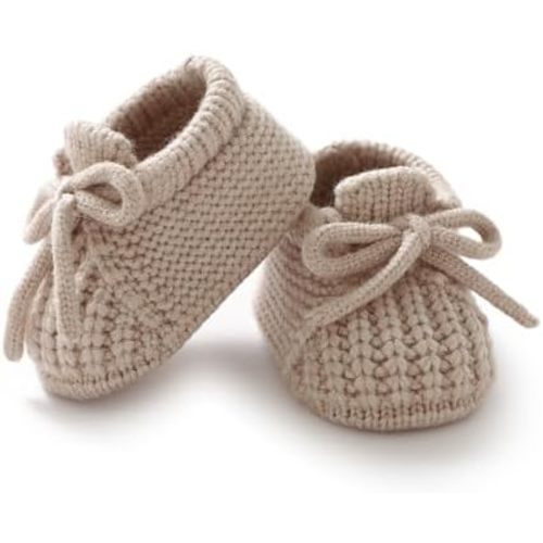 DovFanny Baby Booties Newborn Baby First Shoes Cozy Warm Knit Soft Booties for Toddler Infant Boy Girl
