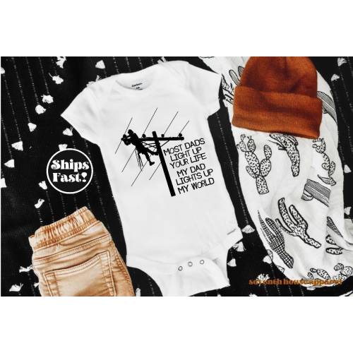 Lineman Baby Onesie®, Baby Shower Gift, Powerlines Onesie®, Power grid, Baby Boy Baby, Girl Baby, Clothing Toddler Clothing