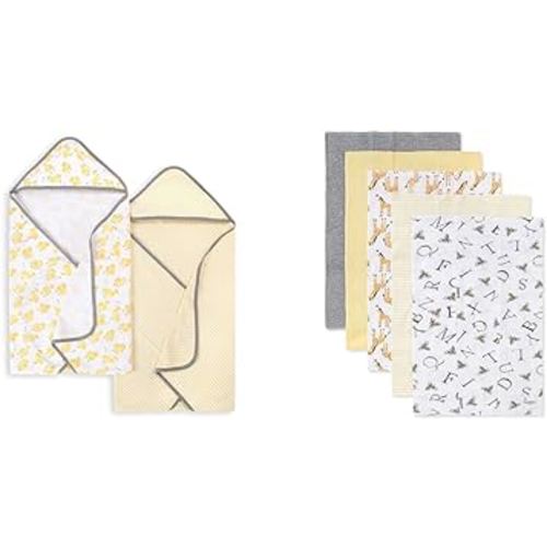 Burt's Bees Baby - Hooded Towels, Absorbent Knit Terry, Super Soft Single Ply, 100% Organic Cotton (Little Ducks, 2-Pack),2 Count(Pack of 1)