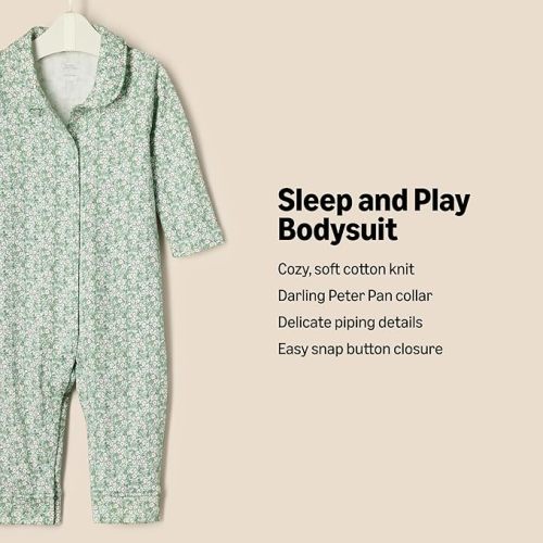 Amazon Essentials x Sofia Grainge Unisex Babies' Sleep and Play Bodysuit, Pack of 2