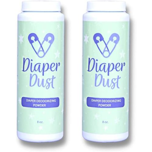 Diaper Dust - Diaper Deodorizing Powder with Activated Charcoal - Diaper Odor Eliminator, No Diaper Pail Needed, Portable and Unscented - Dusting Powder Diaper Smell Eliminator, 2 Pack