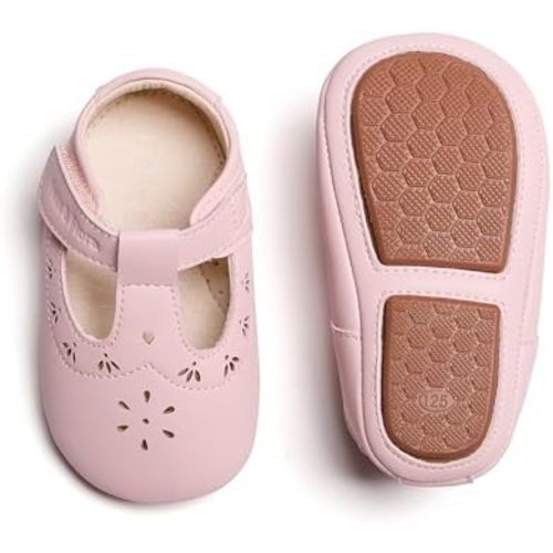 Soft Sole Baby Dress Shoes - Infant Baby Walking Shoes Moccasinss Rubber Sole Crib Shoes.