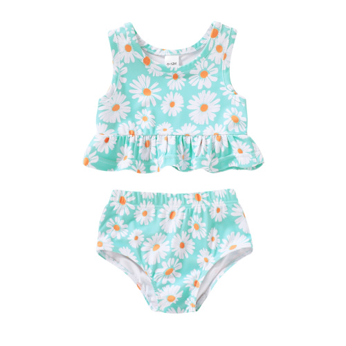 Younger Tree Toddler Baby Girls 2PCS Swimsuit Infant Summer Sleeveless Beach Bikini Swimwear Bathing Suit for 12-18 Months