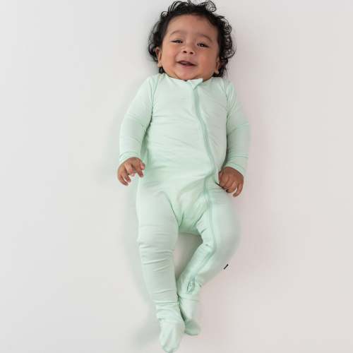 KyteBaby Zippered Footie in Mint -newborn