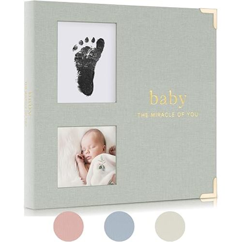 Keepsake Baby Memory Book for Boys and Girls – Timeless First 5 Year Baby Book With Photoslots – Cute Journal Scrapbook or Photo Album - Record a Milestone for Every Event from Birth to Age 5
