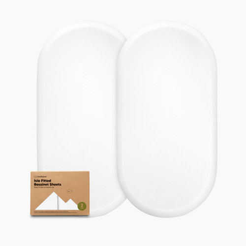 KeaBabies Isla Fitted Bassinet Sheets (2 Pack) - Soft White