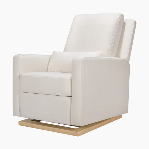 babyletto Sigi Recliner and Glider - Performance Cream Eco-Weave With Light Wood Base