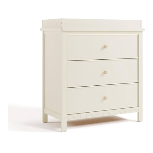 Graco Sasha 3-Drawer Chest with Changing Table Topper (Froasted Oat) – GREENGUARD Gold Certified, Nursery Bedroom Wood Chest with Spacious Storage, Interlocking Drawer System, Pre-Installed Tracks