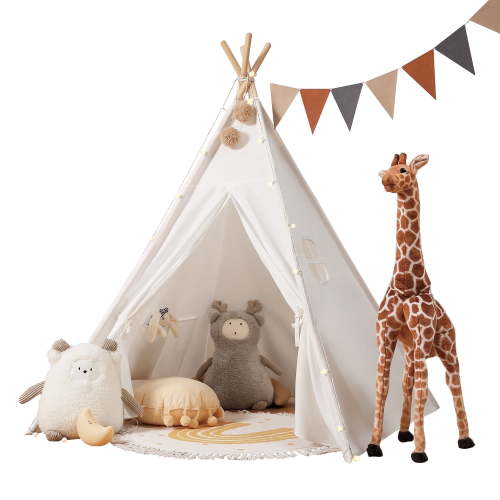 Besrey Kids Teepee Tent for girls and boys with Light,Toddler playhouse Tent Indoor Play Tent