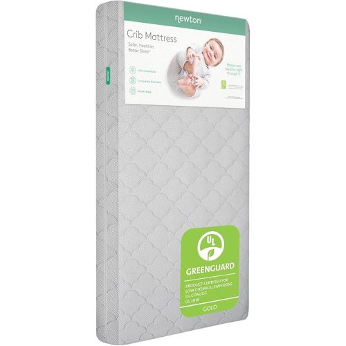 Newton Baby Crib Mattress and Toddler Bed - Ultra-Breathable Proven to Reduce Suffocation Risk, Washable Core & Cover, 2-Stage, Plush 5.5" Thick- Moonlight Grey