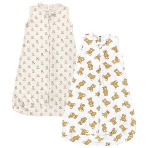 Hudson Baby Cotton Long-Sleeve Wearable Sleeping Bag, Sack, Blanket, Teddy Bear Sleeveless, 12-18 Months