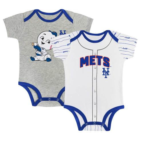 Newborn & Infant New York Mets Gray/White Two-Pack Play Ball Bodysuit Set