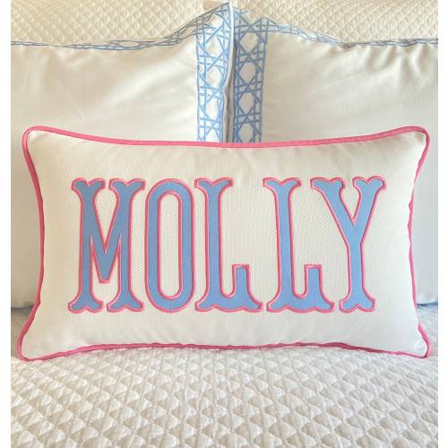 Applique Name Pillow Cover