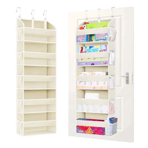 Godance Heavy Duty Over the Door Organizer with 5 Tiers & 5 Large Pockets, Hanging Storage Closet Door Organizer with 10 Side Mesh Pockets & Clear View Windows for Bathroom, Bedroom, Pantry, Nursery