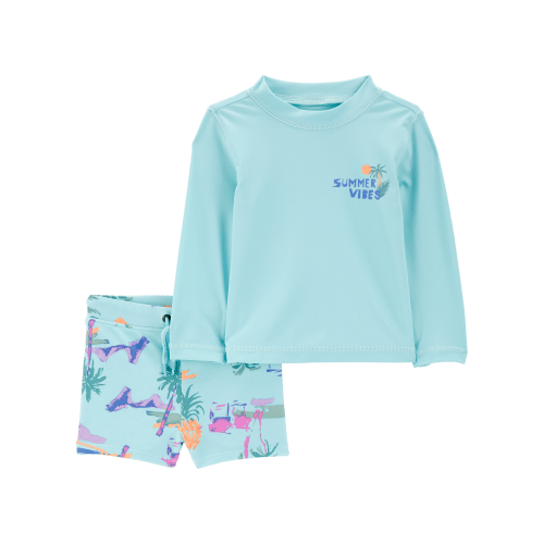 Baby Tropical Rashguard Set - Turquoise - OshKosh | Carter's