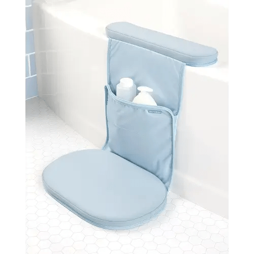 Skip Hop Baby Bath All-in-One Cushioned Elbow Saver & Kneeler Pad Set with Height-Adjustable Design and Quick-Dry Material, Wave