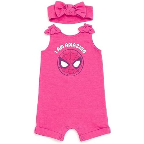 Marvel Avengers Spider-Man French Terry Romper and Headband Newborn to Toddler