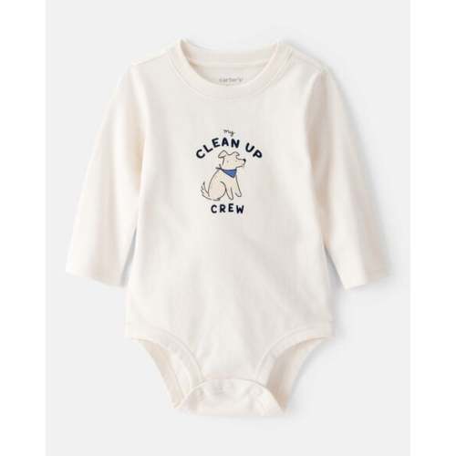 Baby Cotton Long-Sleeve Graphic Bodysuit - Ivory - Carter's | Carter's