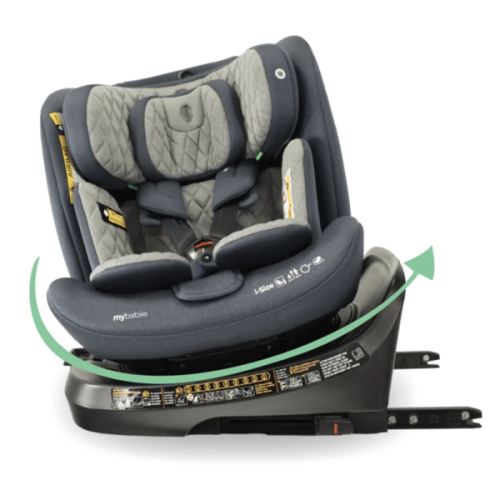 My Babiie MBCSSPINTTCH i-Size 40-150cm Top Tether Spin Car Seat Slate Blue