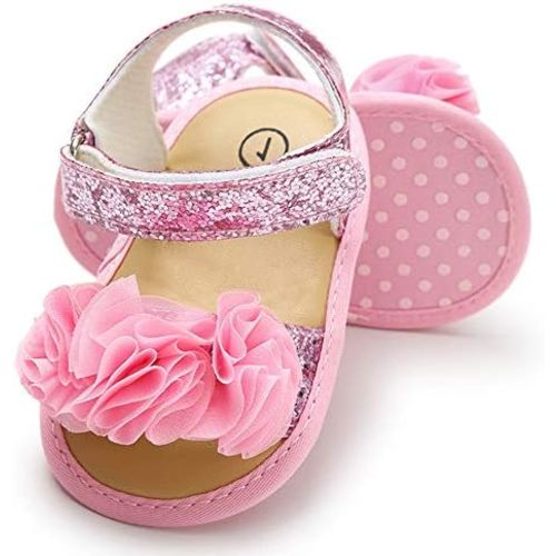 LAFEGEN Infant Baby Girls Summer Sandals Newborn Toddler First Walker Crib Dress Shoes