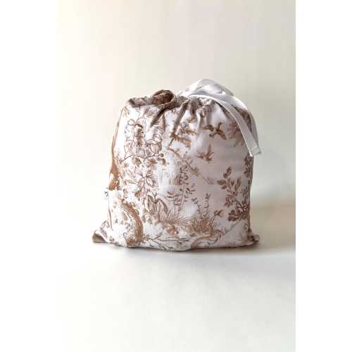 Woodland Toile Bamboo Crib Sheet - Soft Unisex Nursery Bedding - Fitted Crib Sheet with Matching Tie Bag