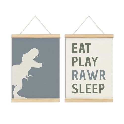 ULEGIE Dinosaur Poster Hanger Frame for Boys, Playroom Wall Decor, Toddler Boy Room Decor Kids Childrens Room Bedroom Playroom Nursery, 2Psc 12x16 Inches