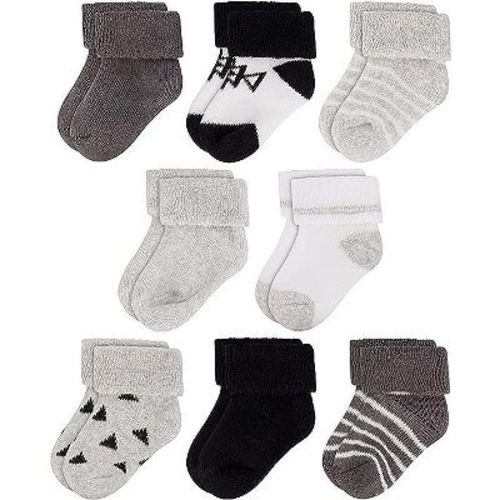 Rising Star Infant Socks for Baby Boys & Girls, Thick Cotton Terry Cuff Winter Warm Socks for Ages 6-12 months (Gray)