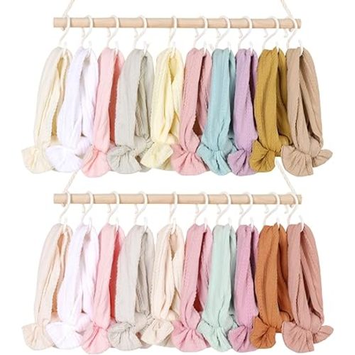 POVETIRE 2PCS Headband Holder for Girls,Baby Headband Organizer Head Bands Hair Accessories Display Storage Wall Hanging Decor for Nursery Toddler Girl Room