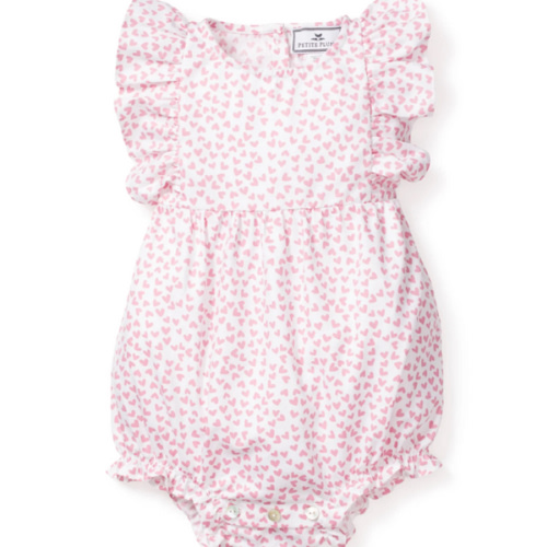 Baby's Twill Ruffled Romper in Sweethearts