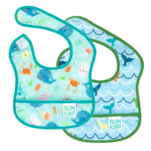 Cute Sea Animals Starter Bib Set for Babies 6-24 mos | Bumkins