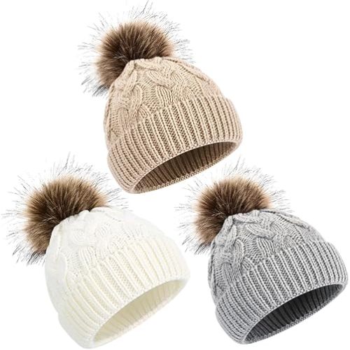 DANMY Baby Beanie Hat, Infant Newborn Toddler Winter Warm Knit Cap for Little Boys Girls, Winter Warm Hat