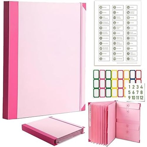 The Life Book Document Organizer, Binder for Important Documents, 2026 New The Folio in Case I Die Binder, Family Emergency Planner, End of Lifeorganizer Paper File Folio Organizer with Labels (Pink)